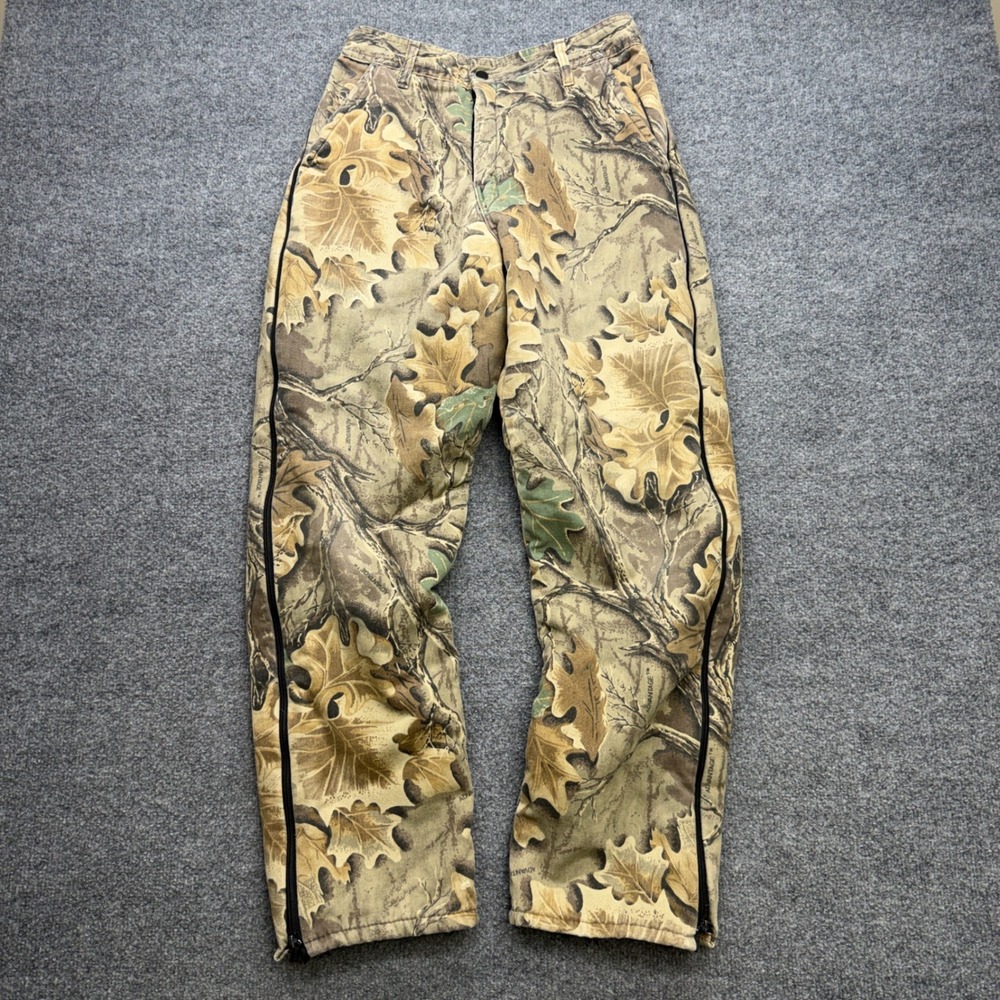 VTG Walls Blizzard-Pruf Mens Camo Insulated Hunting Pants Side Zip Small